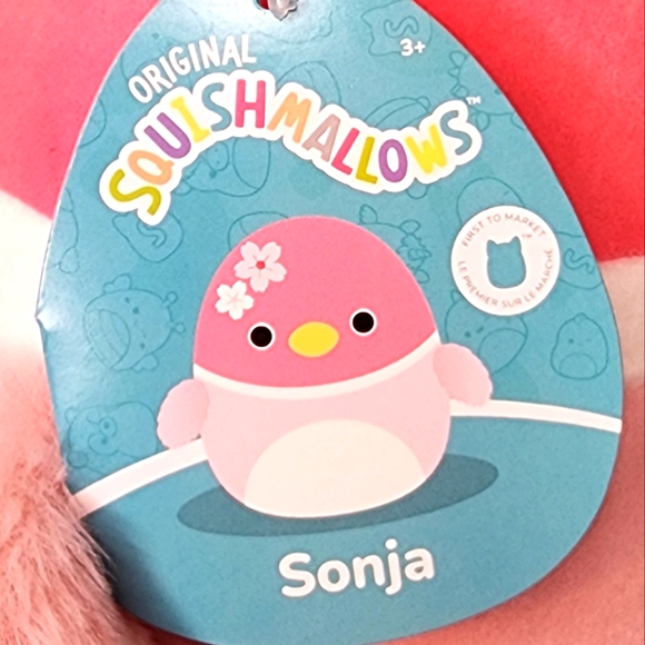 WON IN CLAW MACHINE SONJA 🐦 FTM Pink Duck w Flowers Original Squishmallow NWT - Picture 2 of 8